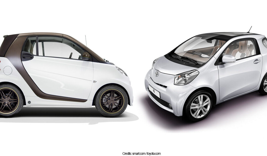 Vergleich zwischen dem Smart ForTwo und dem Toyota iQ